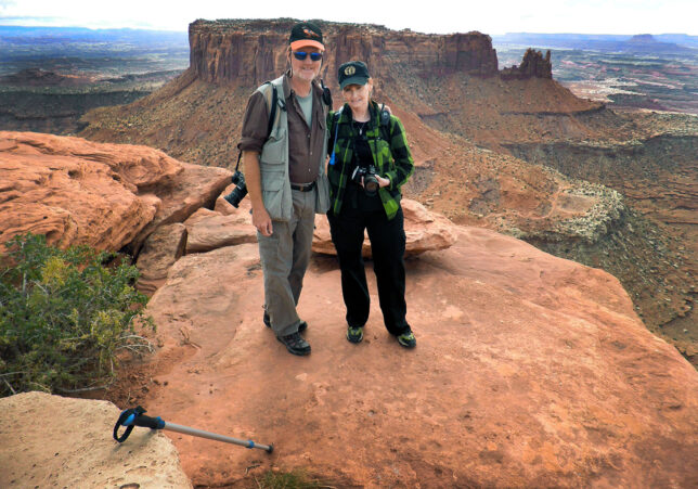 Richard and Abby pose for a photo at the end of the Grand View Point Trail in Canyonlands National Park, Utah, October 2010.