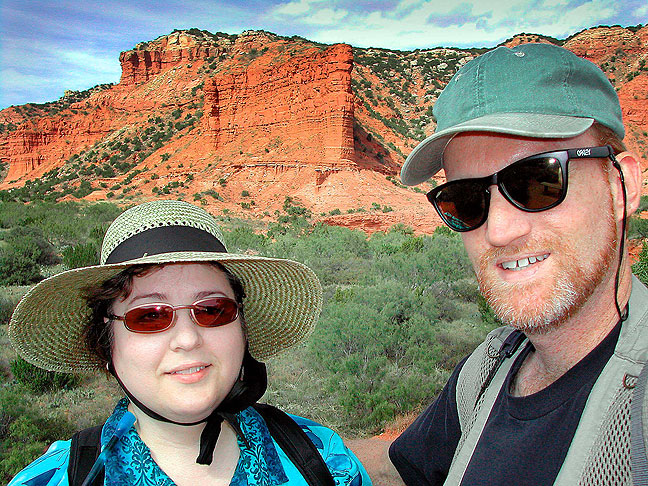 Margaret and I take time to pose for a self-portrait on the trail at Caprock.
