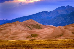 Set against a backdrop of the Sangre de Cristo Mountains of southern Colorado, some of the dunes reach 750 feet high.