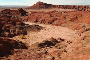 Red earth badlands, U. S. 191, northern Arizona.