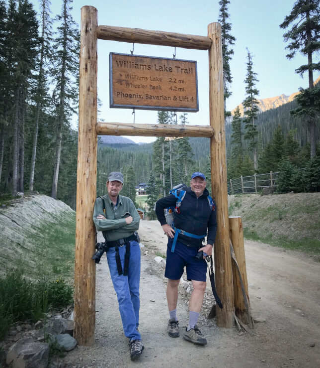 Scott and I pose for a photo at the Williams Lake trail head.